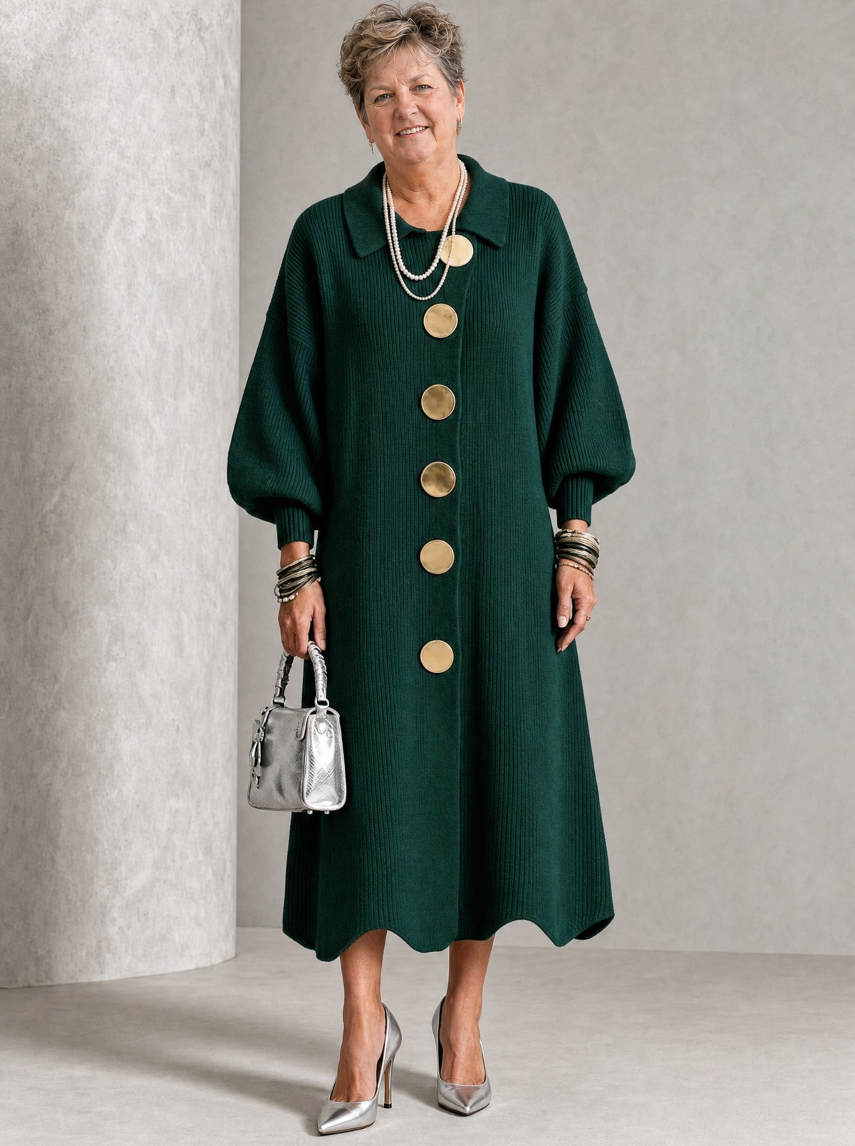 Sienna | Robe longue boutonnée à manches longues