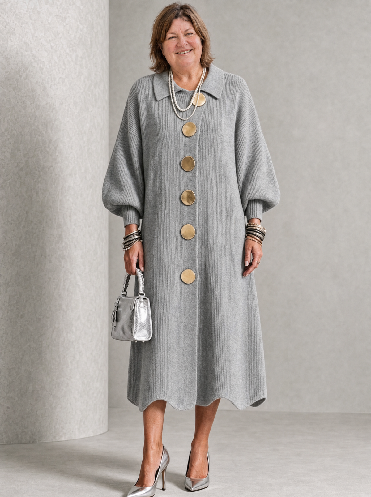Sienna | Robe longue boutonnée à manches longues