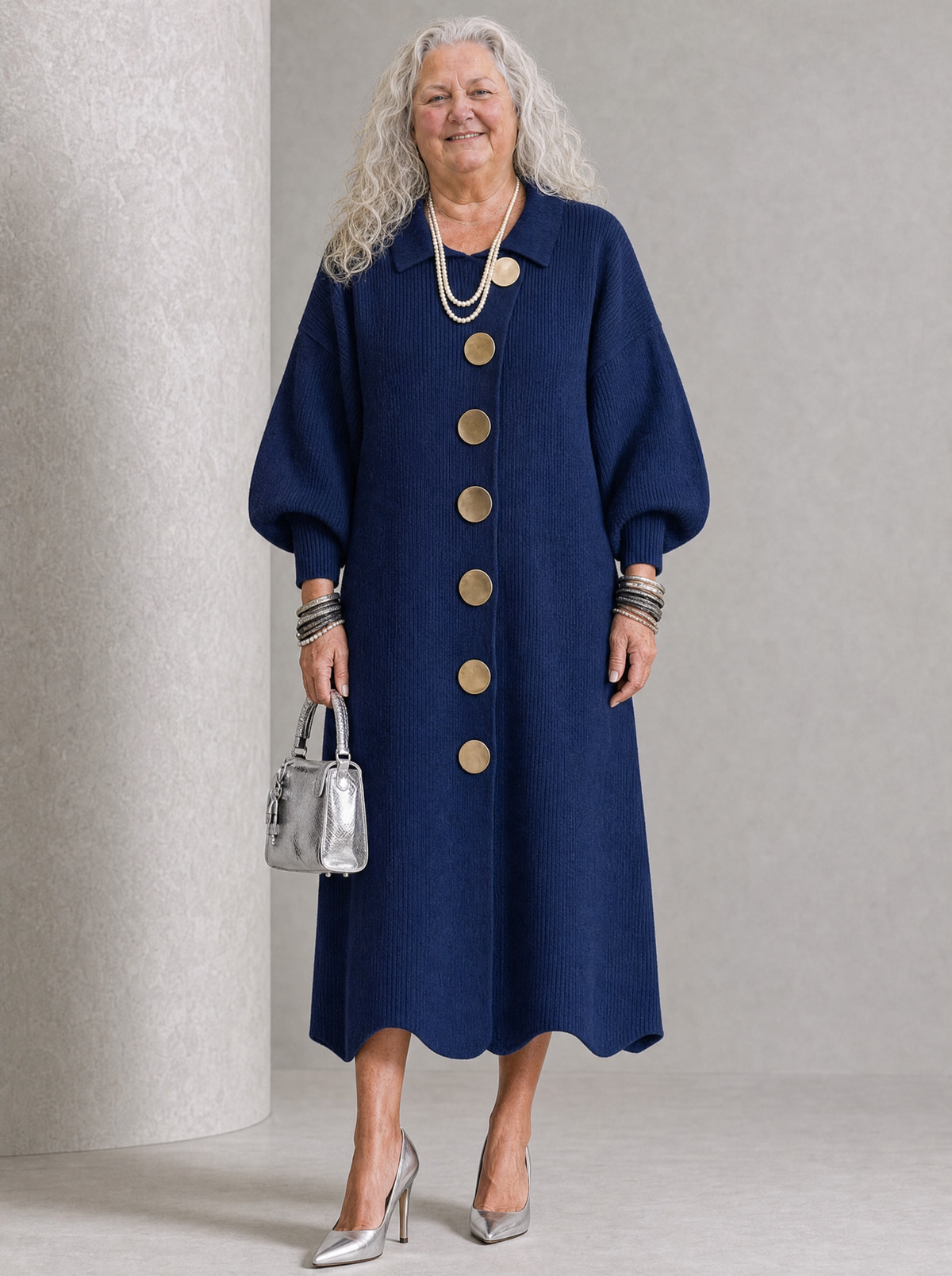 Sienna | Robe longue boutonnée à manches longues