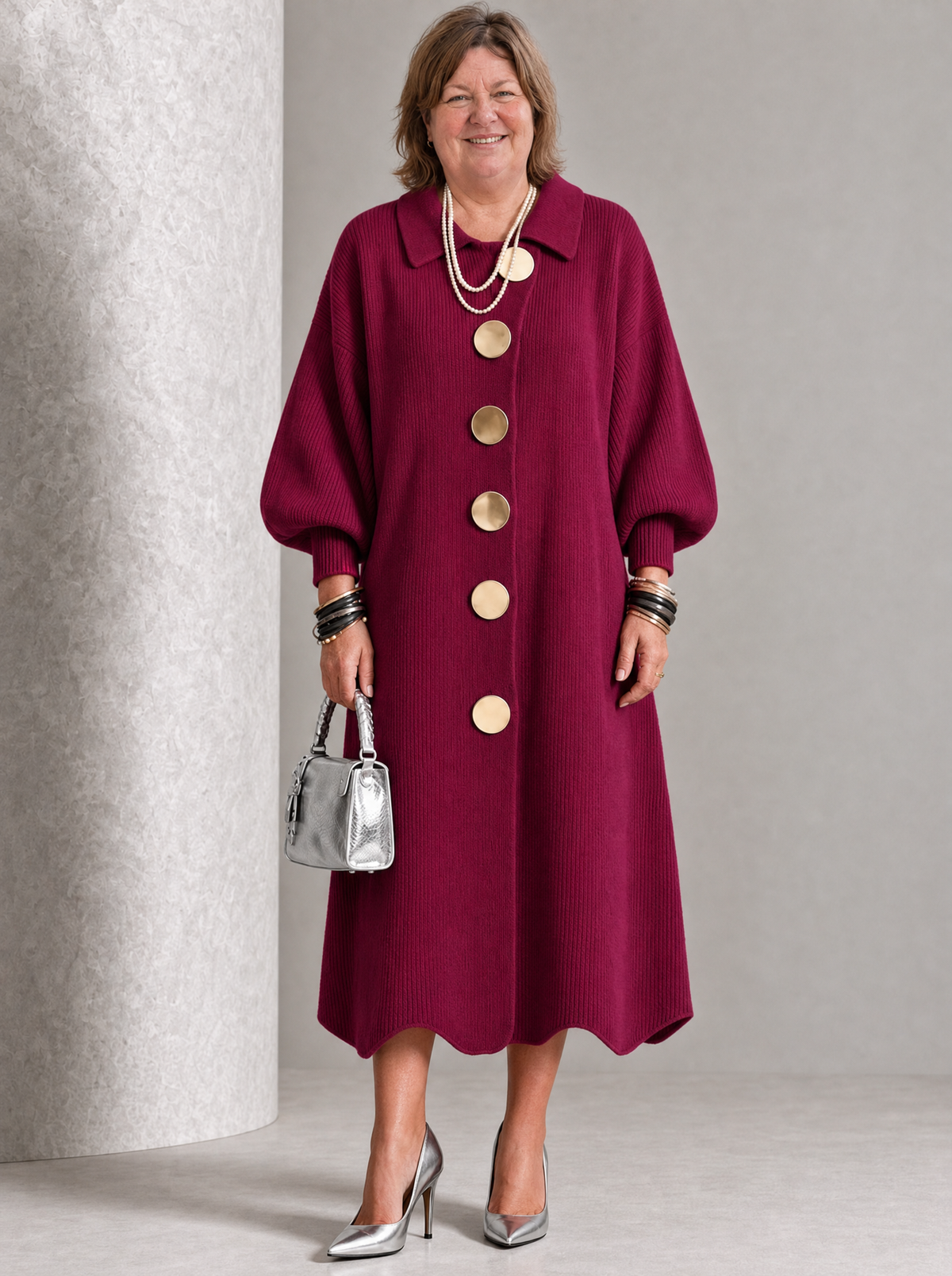 Sienna | Robe longue boutonnée à manches longues