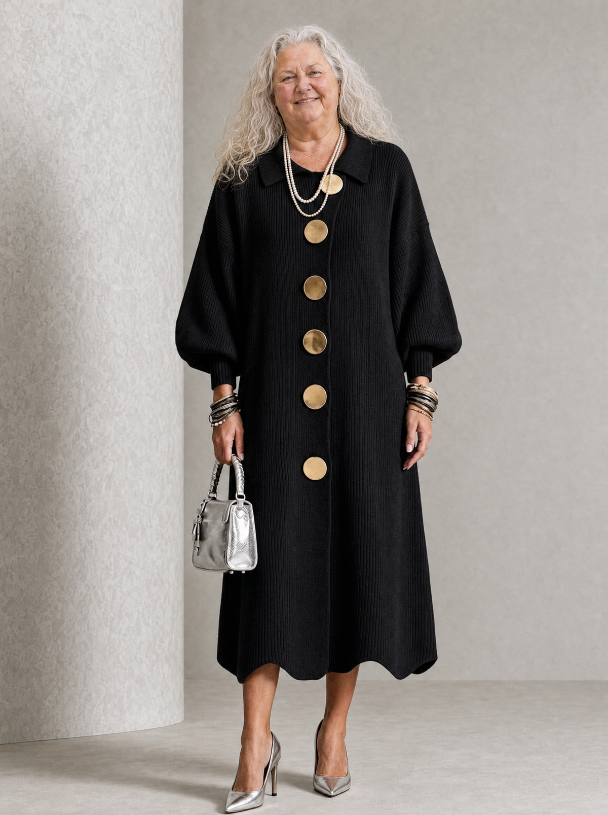 Sienna | Robe longue boutonnée à manches longues