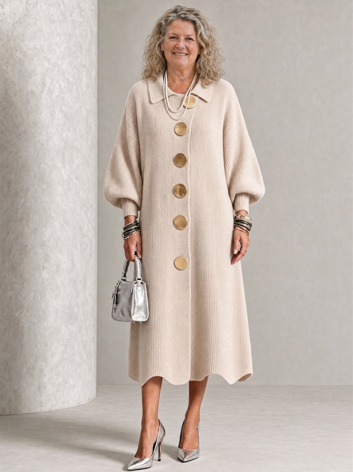 Sienna | Robe longue boutonnée à manches longues