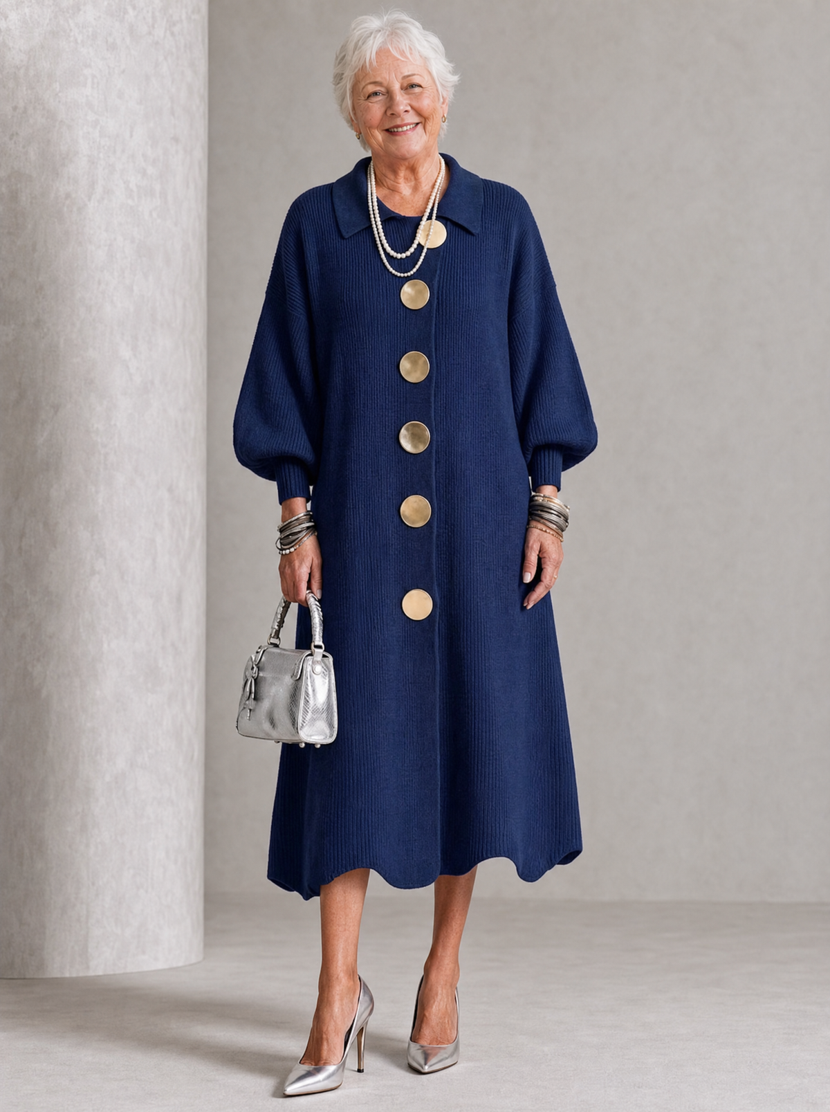 Sienna | Robe longue boutonnée à manches longues