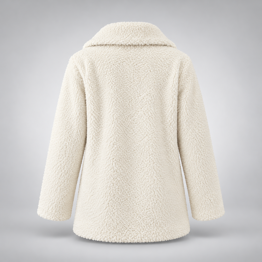 Monica | Manteau teddy douillet à touche léopard