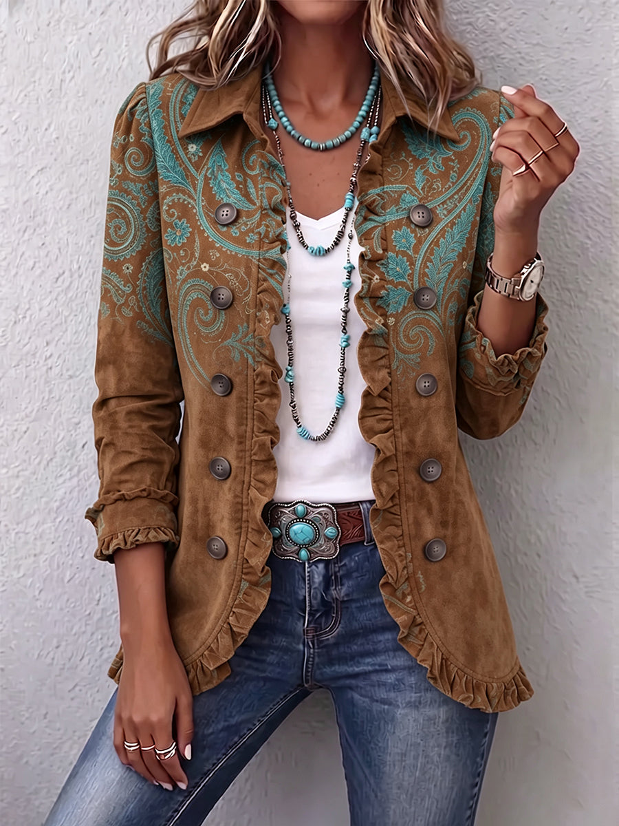 Goldenridge™ | Veste à volants et motifs cachemire