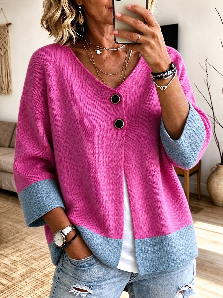 Jennifer™ | Cardigan en tricot bicolore