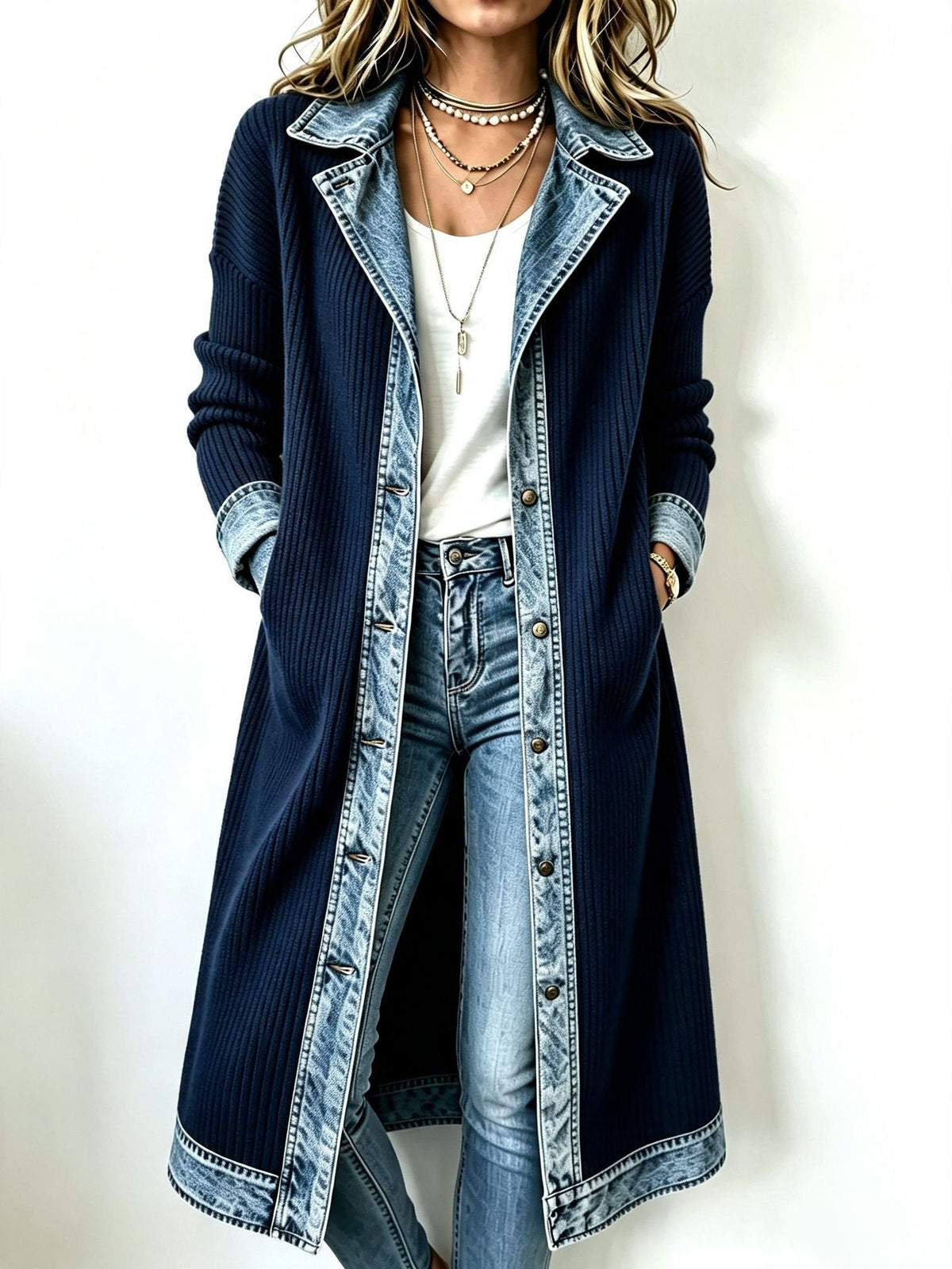 Riley | Long cardigan en tricot décontracté