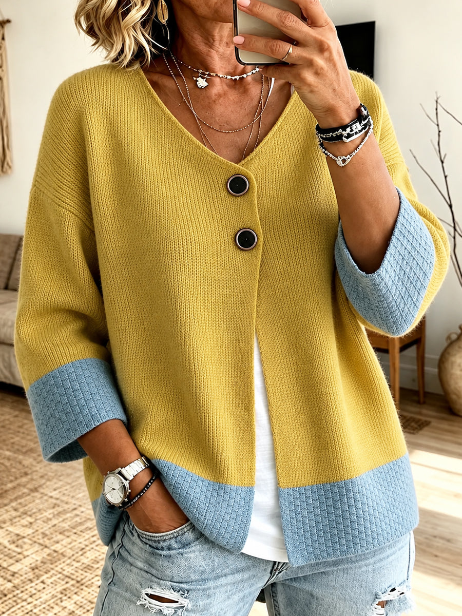 Jennifer™ | Cardigan en tricot bicolore