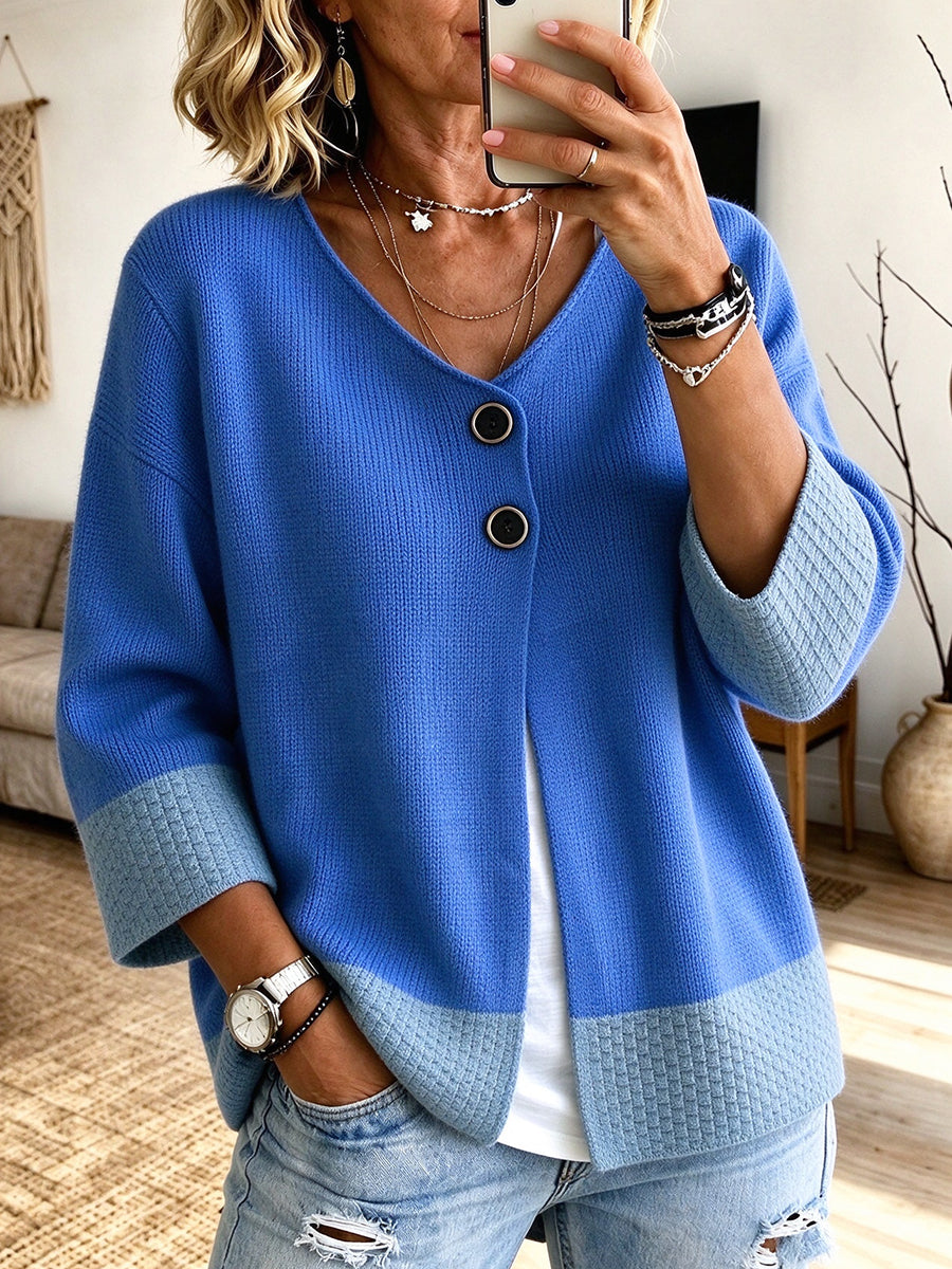 Jennifer™ | Cardigan en tricot bicolore