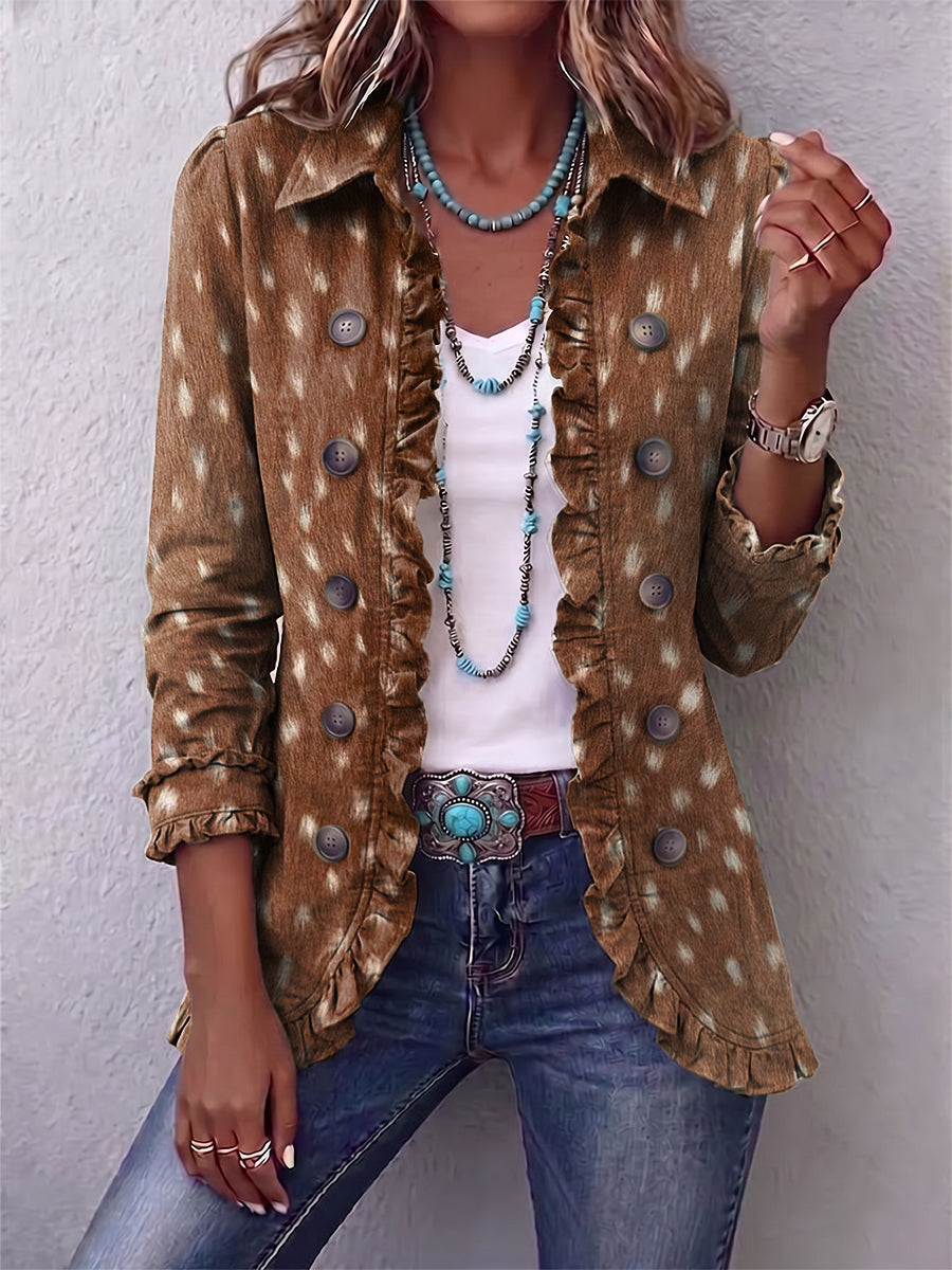 Nolinda™ | Veste bohème à volants et imprimé animal