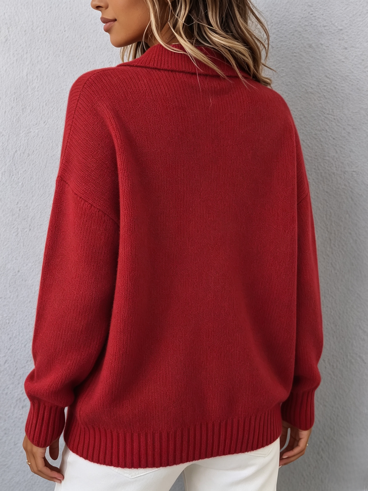 Marvelle | Chandail chic en tricot à capuchon style polo
