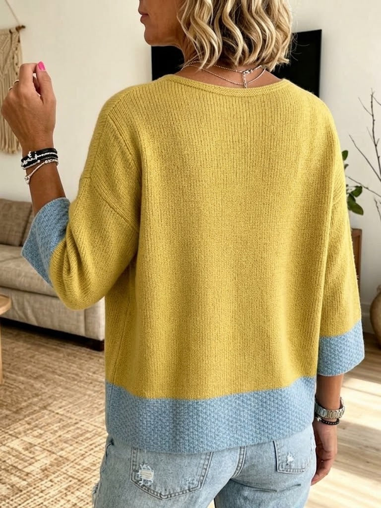 Jennifer™ | Cardigan en tricot bicolore