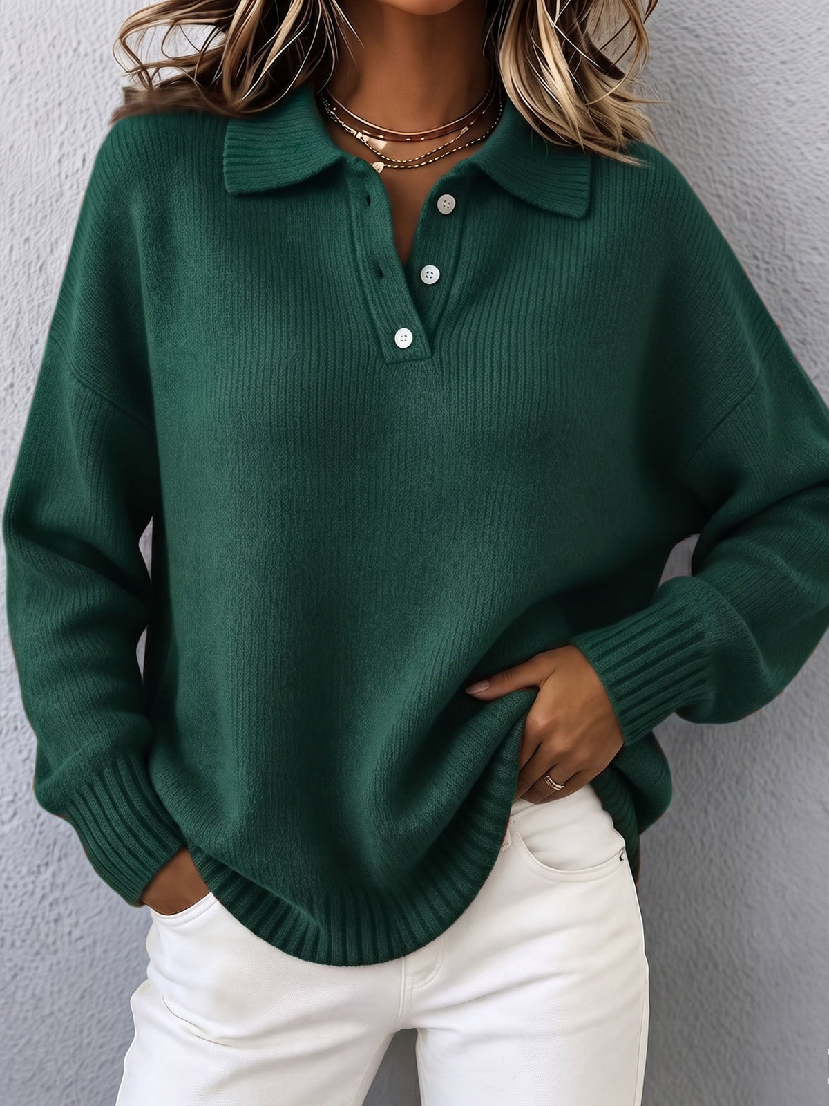 Marvelle | Chandail chic en tricot à col polo