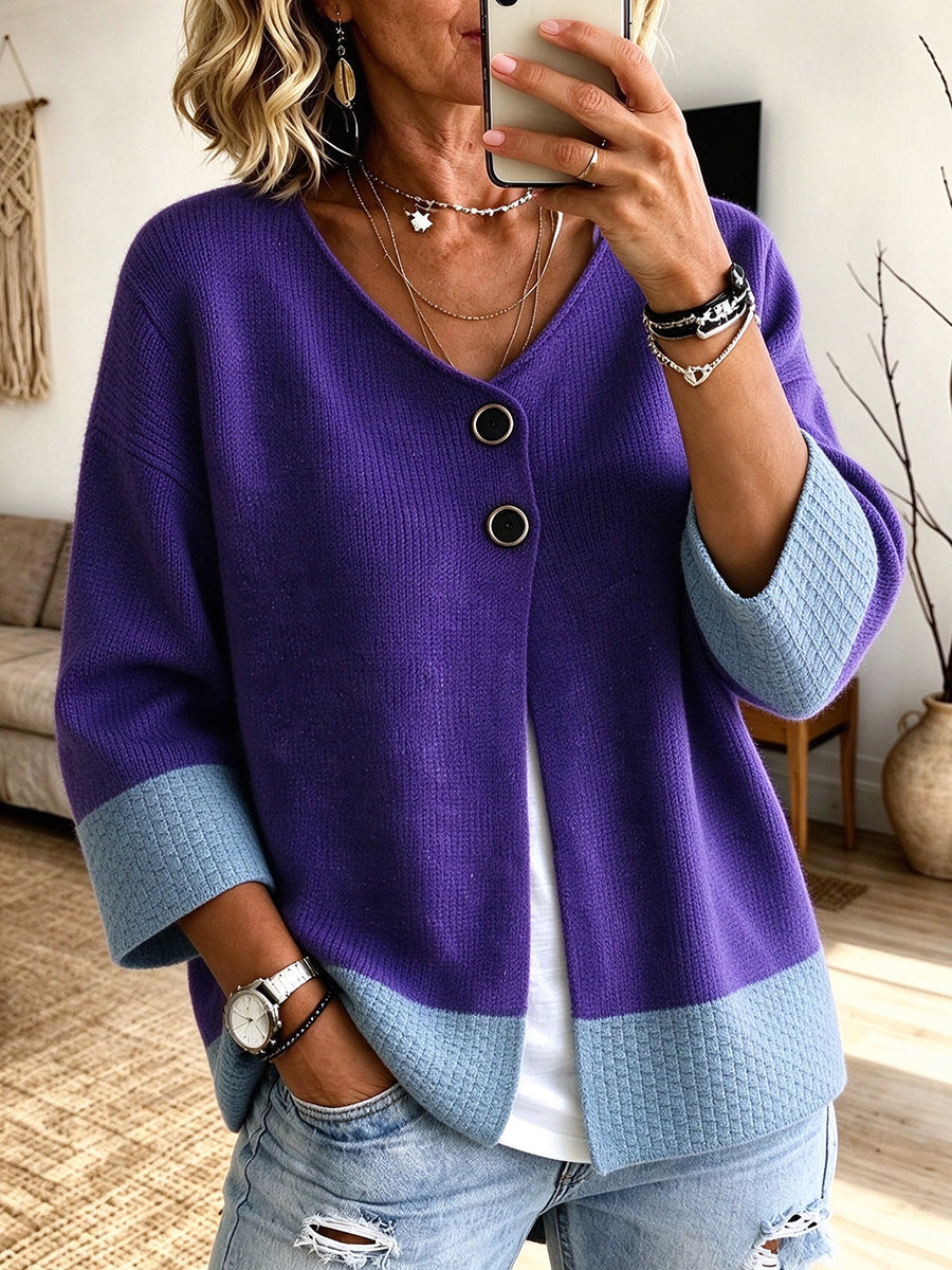 Jennifer™ | Cardigan en tricot bicolore