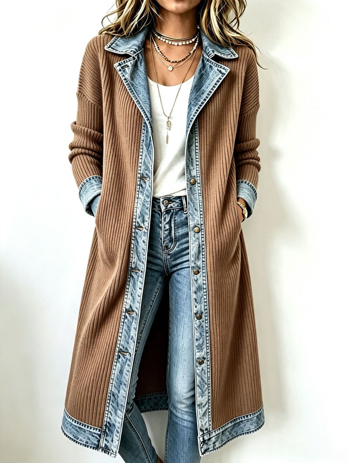 Riley | Long cardigan en tricot décontracté