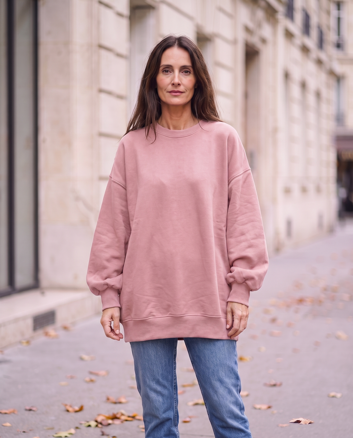 Kvinnors Oversized Sweatshirt med Mjuk Akrylblandning | Avslappnad Tröja för Vardagskomfort