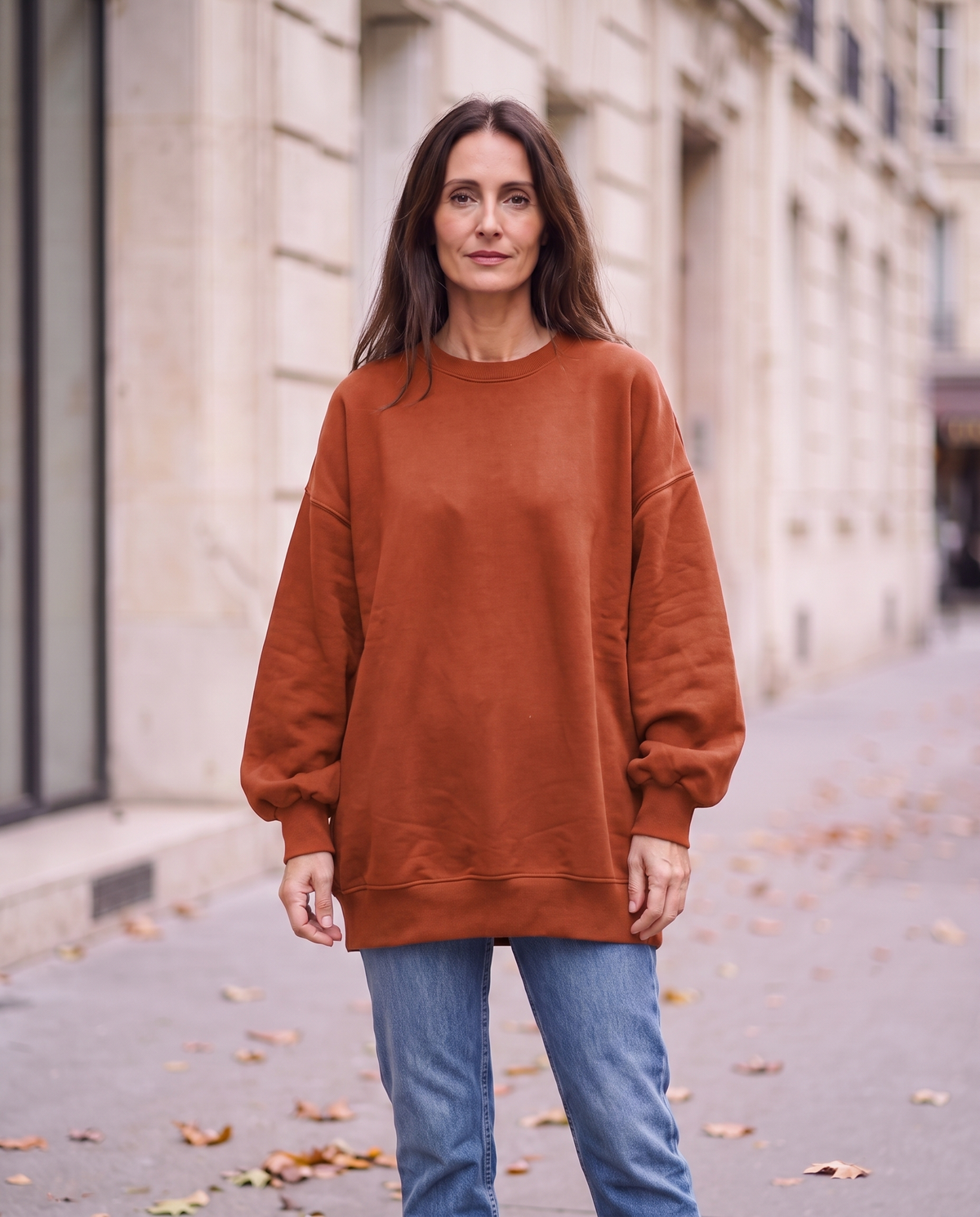 Kvinnors Oversized Sweatshirt med Mjuk Akrylblandning | Avslappnad Tröja för Vardagskomfort