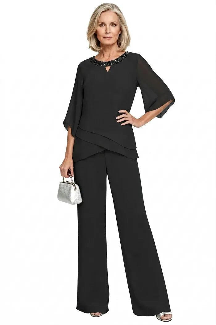 Ensemble pantalon habillé chic à coupe ample