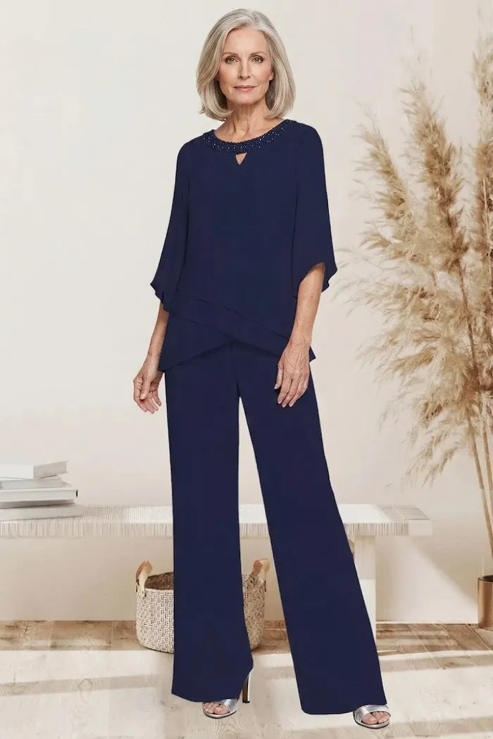 Ensemble pantalon habillé chic à coupe ample