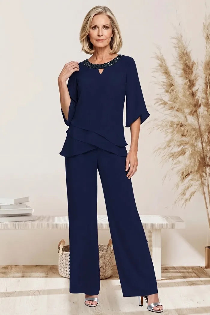 Ensemble pantalon habillé chic à coupe ample