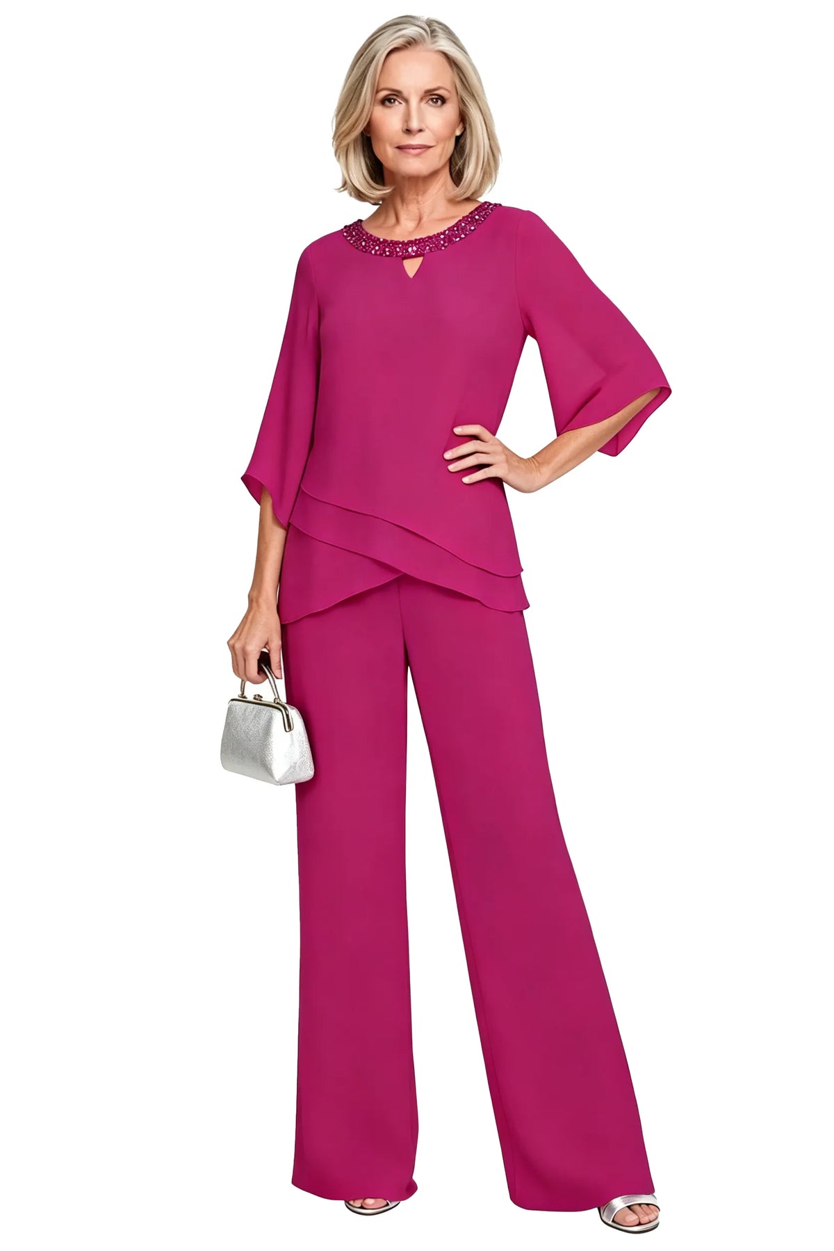 Ensemble pantalon habillé chic à coupe ample