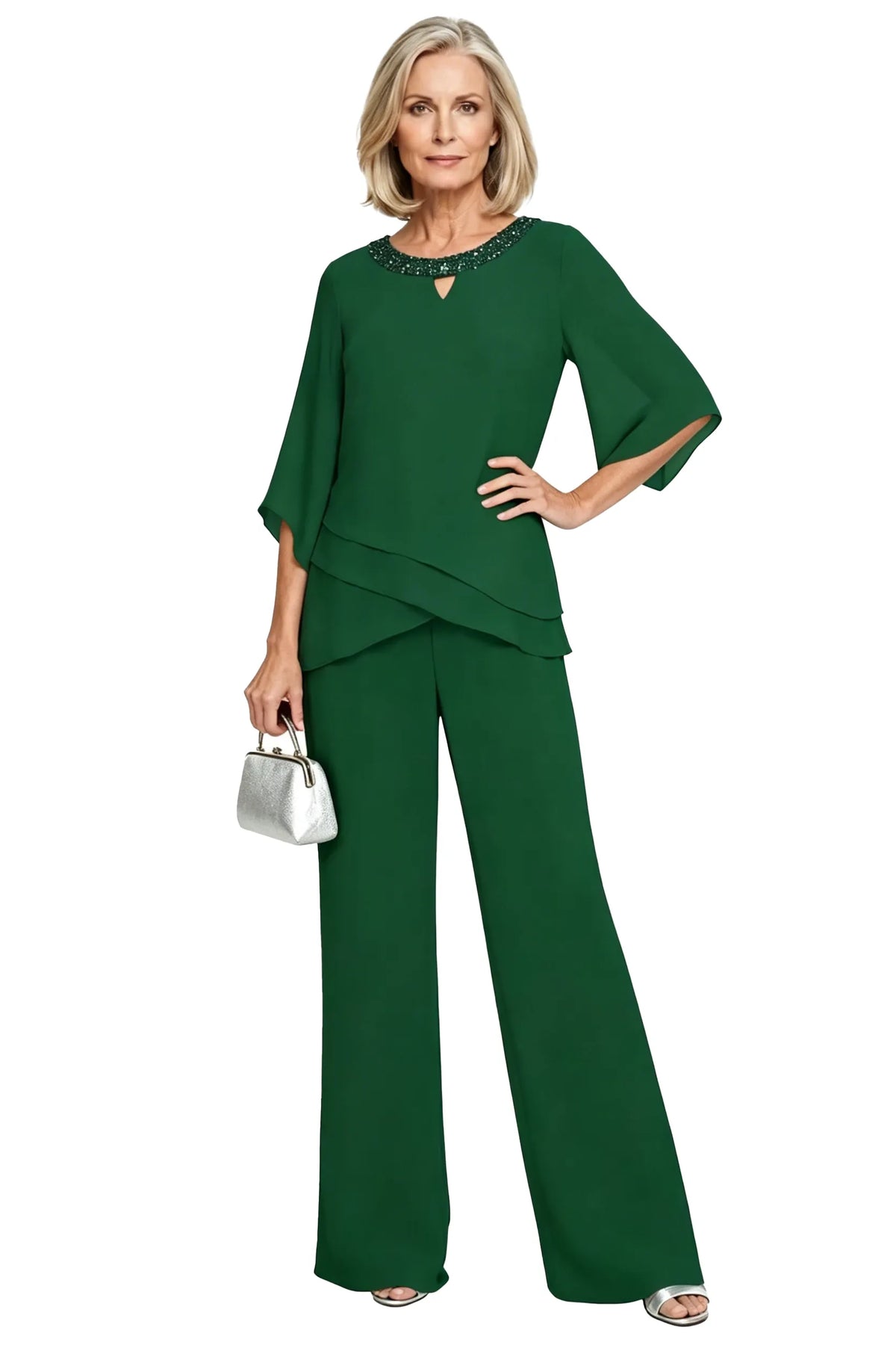 Ensemble pantalon habillé chic à coupe ample