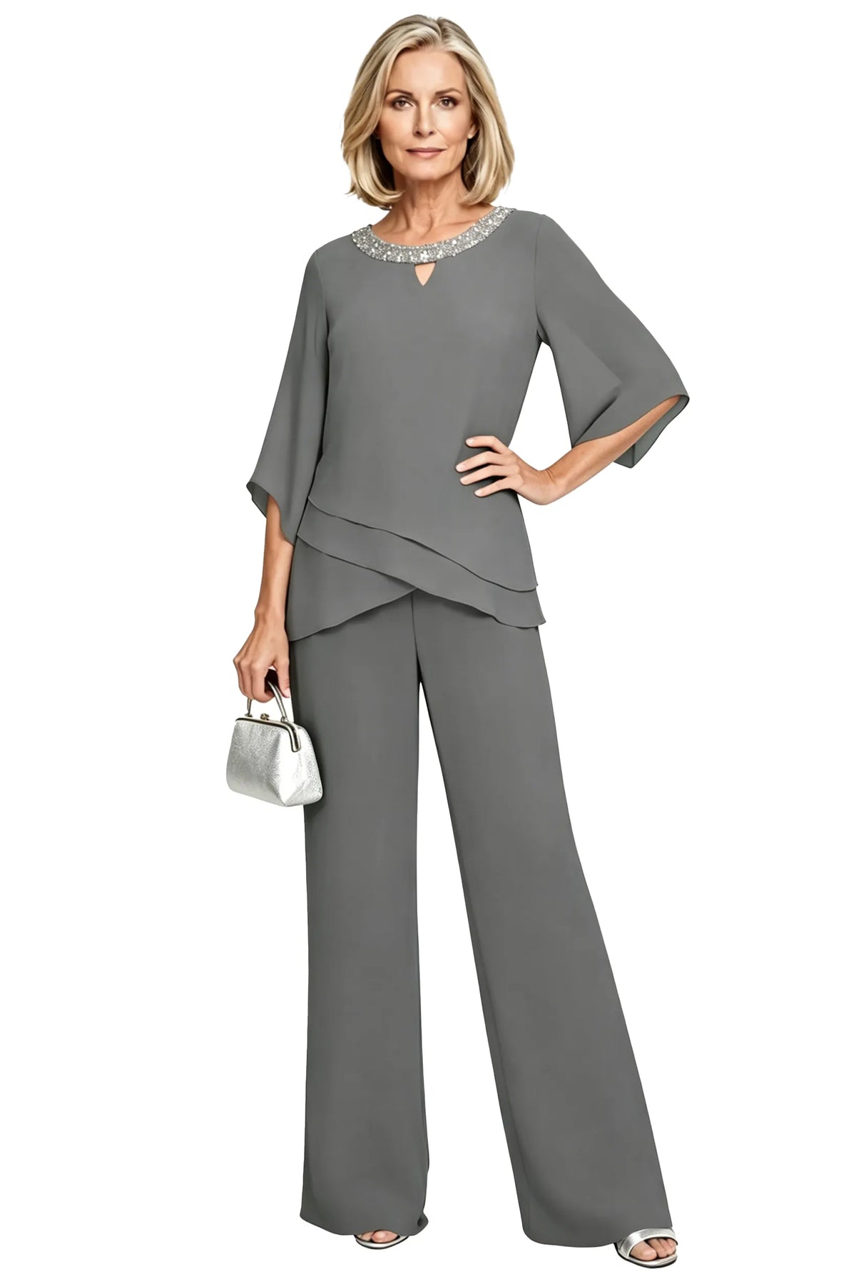 Ensemble pantalon habillé chic à coupe ample