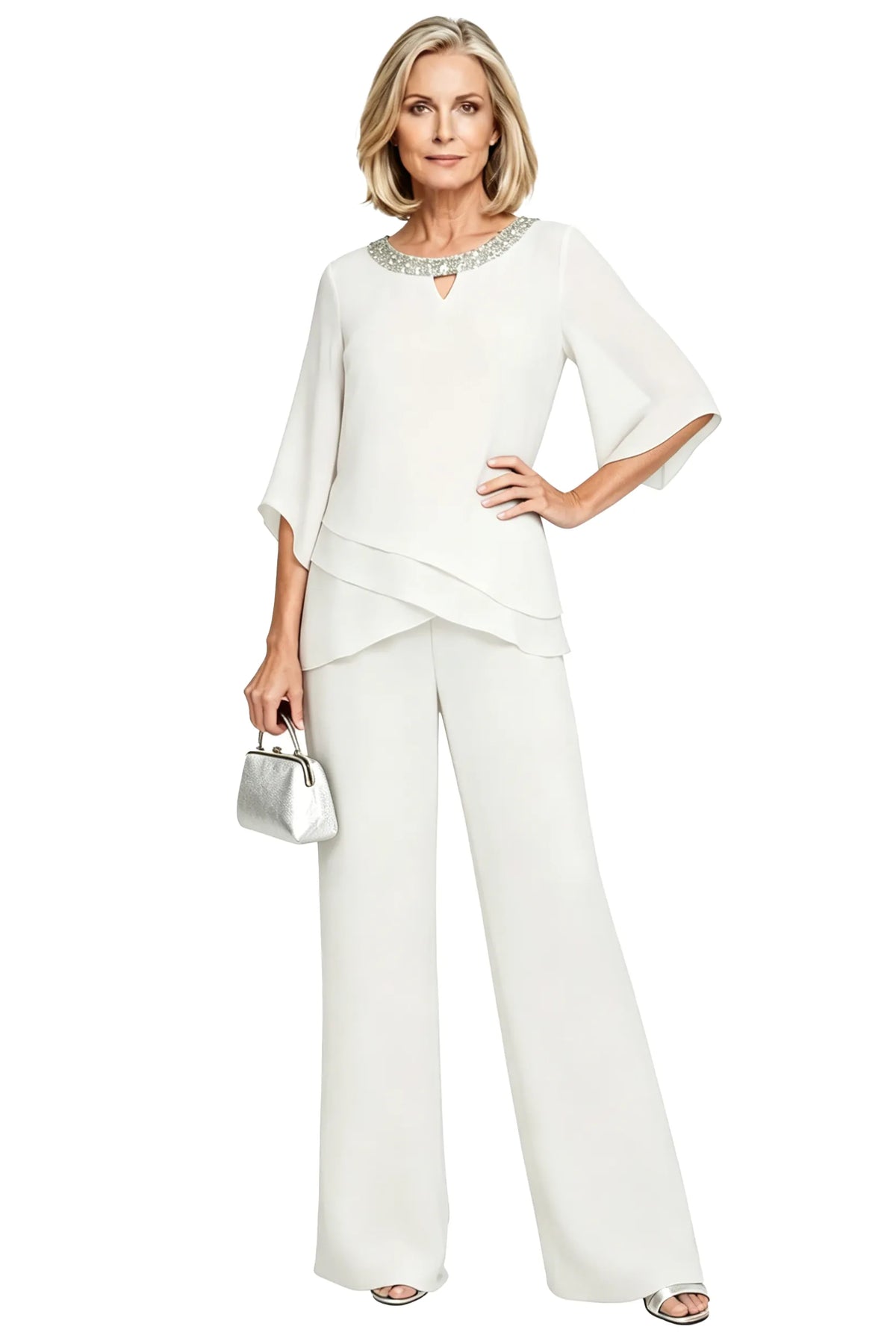 Ensemble pantalon habillé chic à coupe ample