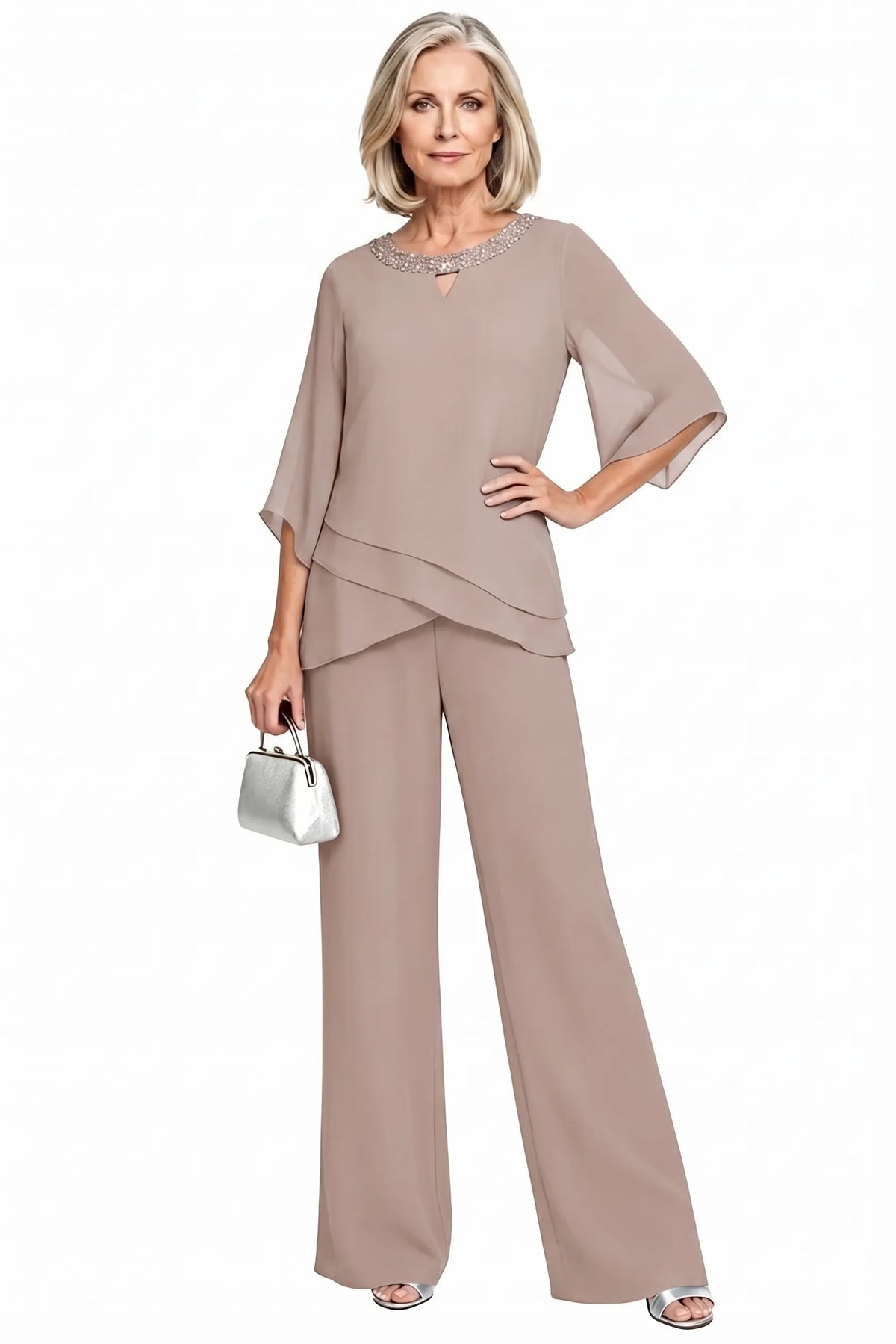 Ensemble pantalon habillé chic à coupe ample