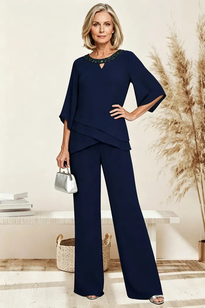Ensemble pantalon habillé chic à coupe ample