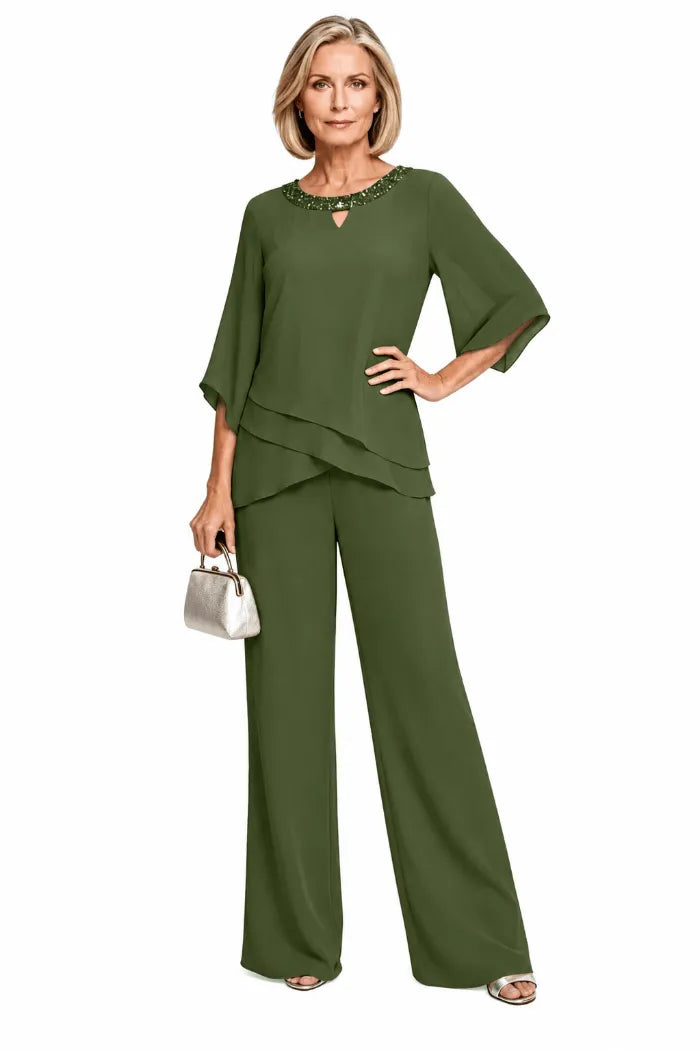 Ensemble pantalon habillé chic à coupe ample
