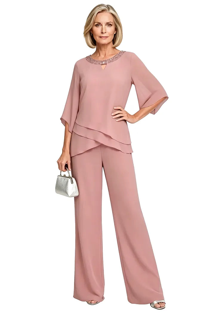 Ensemble pantalon habillé chic à coupe ample