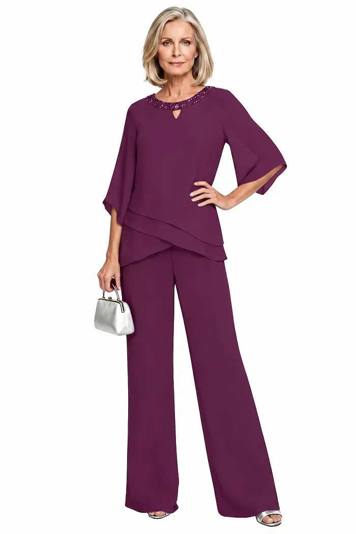 Ensemble pantalon habillé chic à coupe ample