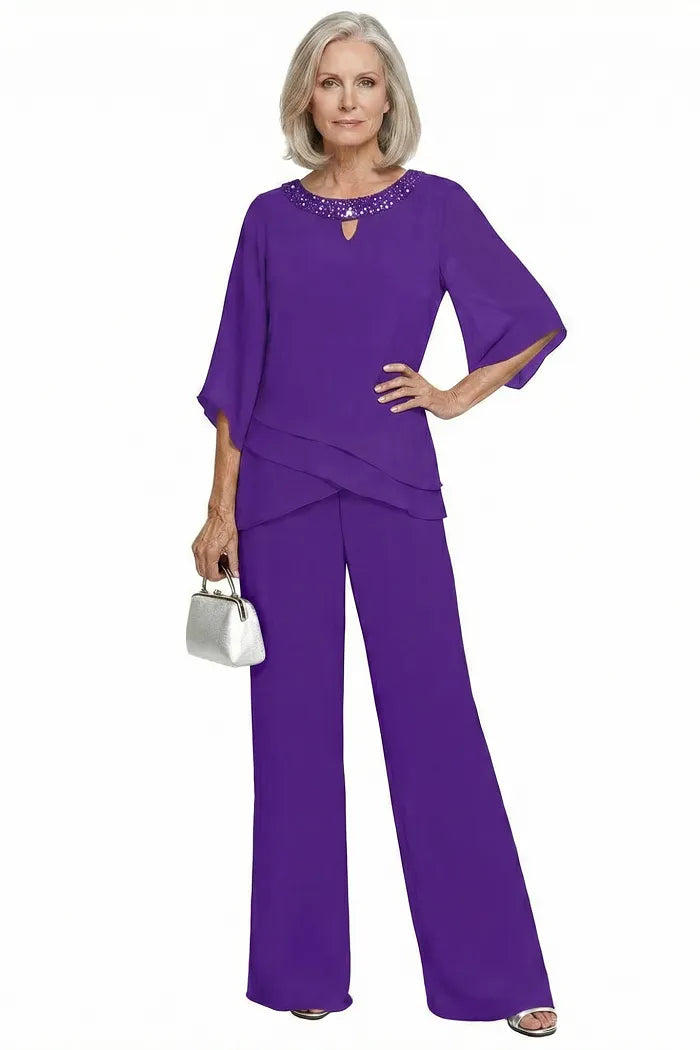 Ensemble pantalon habillé chic à coupe ample
