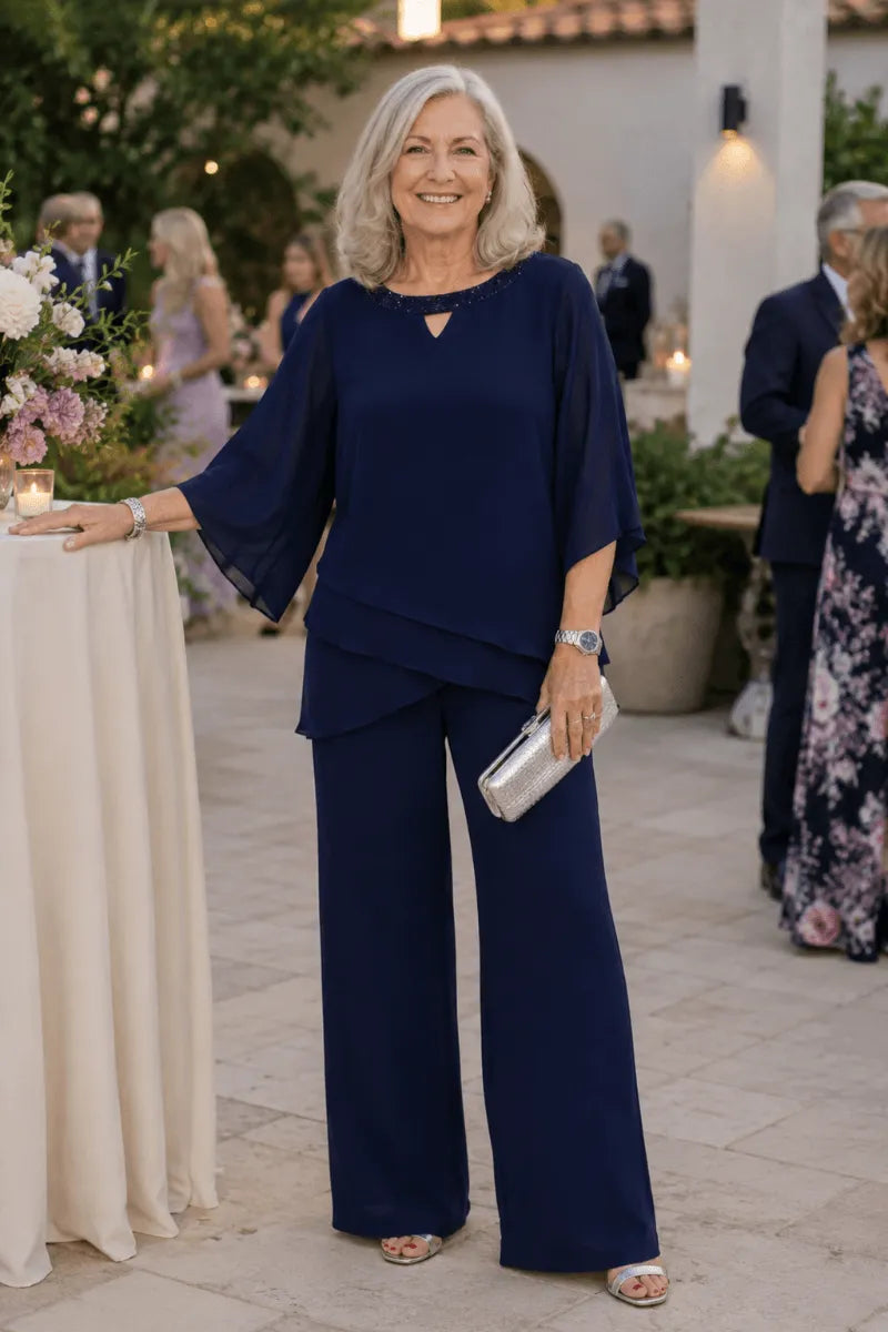 Ensemble pantalon habillé chic à coupe ample