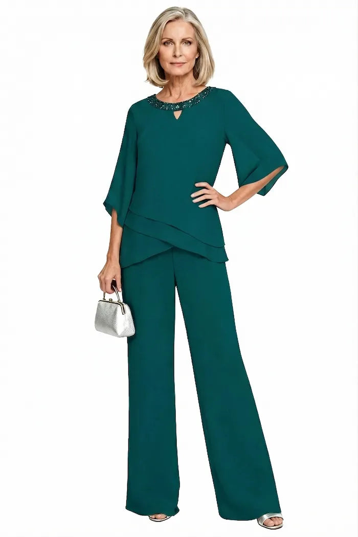 Ensemble pantalon habillé chic à coupe ample
