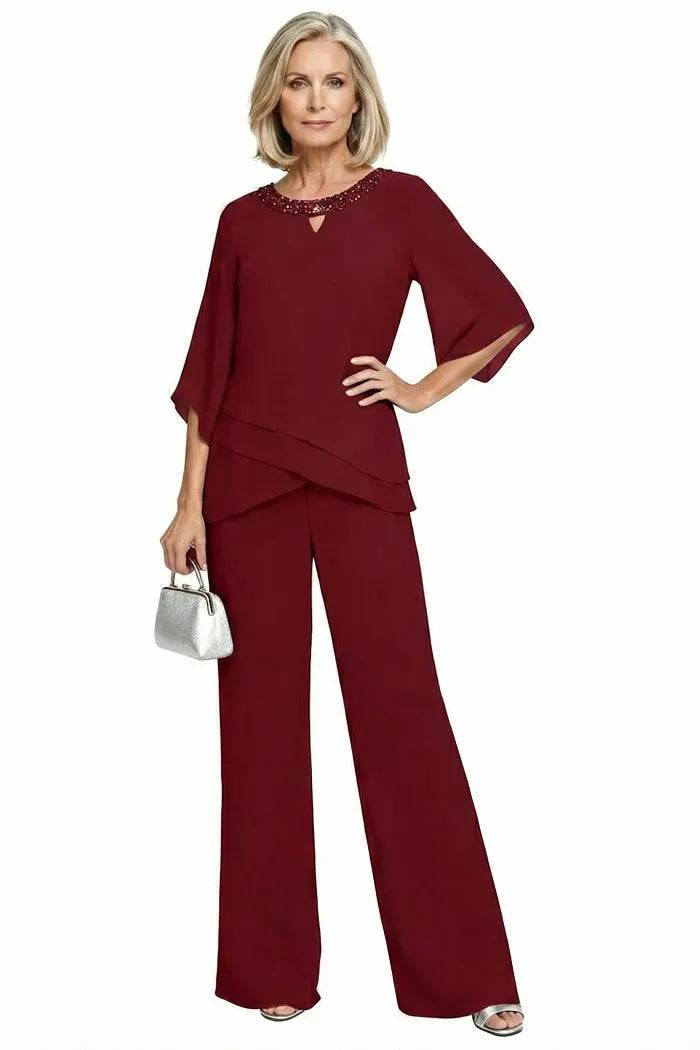 Ensemble pantalon habillé chic à coupe ample