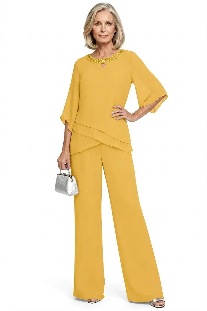 Ensemble pantalon habillé chic à coupe ample