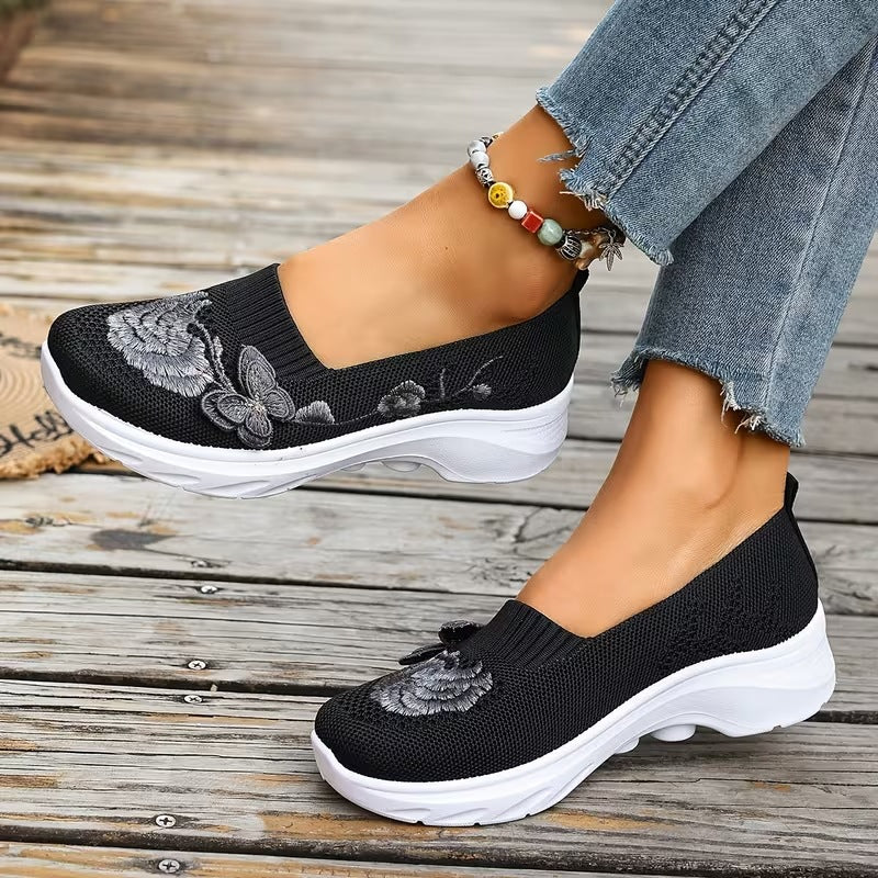 Lily | Espadrilles en tricot fleuri à enfiler