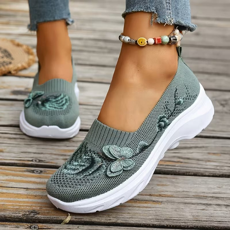 Lily | Espadrilles en tricot fleuri à enfiler