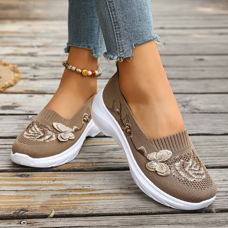 Lily | Espadrilles en tricot fleuri à enfiler