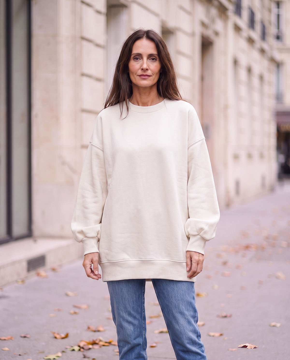 Kvinnors Oversized Sweatshirt med Mjuk Akrylblandning | Avslappnad Tröja för Vardagskomfort